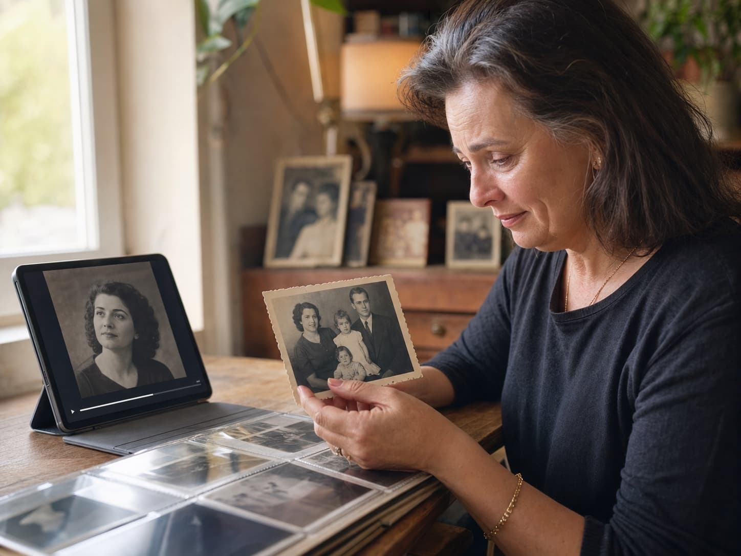 Person using Gemini Omni Image to Video to animate a portrait with realistic motion and audio